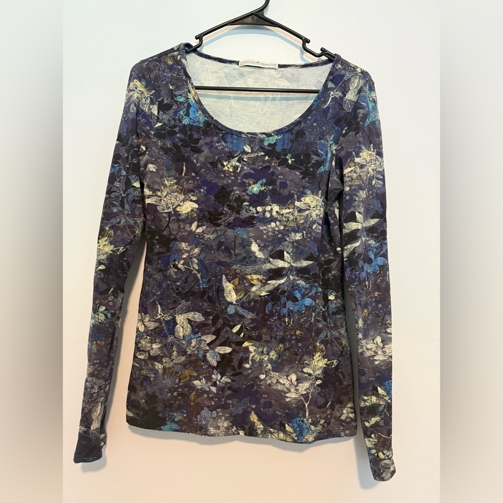 Peruvian Connection Long Sleeve Floral Shirt Multicolor XS All Over Print